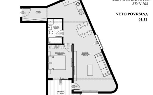 One bedroom apartment for sale, Ulcinj