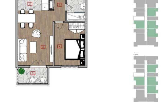 One bedroom apartment for sale, Zabjelo, Podgorica